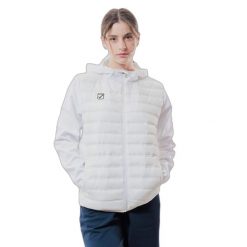 Damska kurtka z kapturem Givova Superior. Białe kurtki sportowe damskie Givova, na zimę, bez wzorów, z puchu, bez ramiączek, z kapturem, narciarskie. Za 303.99 zł.