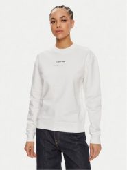 Calvin Klein Bluza Multi Logo K20K207216 Biały Regular Fit. Białe bluzy damskie Calvin Klein, xl, bez wzorów, z bawełny, bez ramiączek, bez kaptura. Za 319.99 zł.
