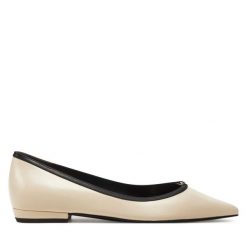 Baleriny Tory Burch. Brązowe balerinki damskie Tory Burch, bez wzorów, bez obcasa, bez zapięcia. Za 1,029.00 zł.
