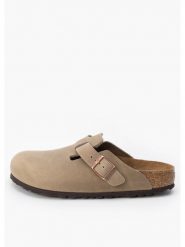 Birkenstock Klapki Boston zamsz 1019484 Brązowy. Brązowe klapki damskie Birkenstock, bez wzorów, ze skóry, bez obcasa, bez zapięcia. Za 609.00 zł.