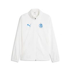 Kurtka przeciwwiatrowa OM All-Weather 2026/27. Białe kurtki sportowe męskie Puma, m, bez wzorów, z materiału, bez kaptura, do piłki nożnej. Za 366.50 zł.
