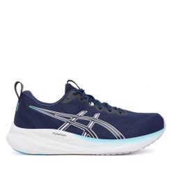 Buty do biegania Asics. Niebieskie obuwie sportowe damskie Asics, bez wzorów, bez zapięcia, do biegania. Za 399.99 zł.