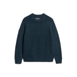Gruby sweter z rękawami raglanowymi Superdry. Niebieskie swetry męskie Superdry, na zimę, m, bez wzorów, bez kołnierzyka, bez ramiączek. Za 330.00 zł.