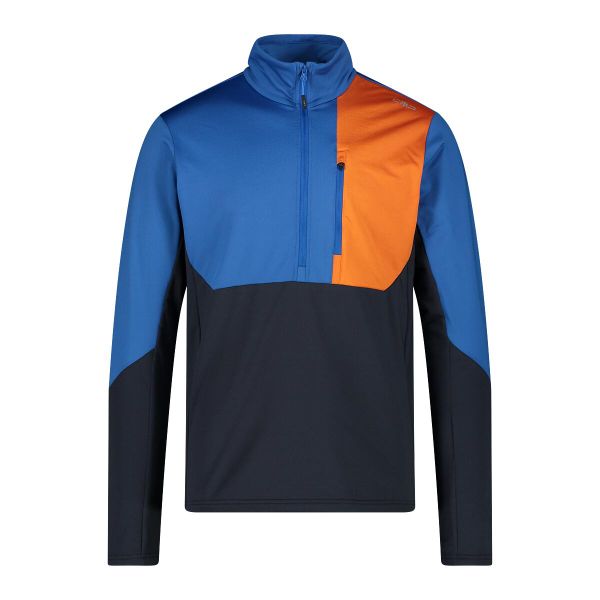 Golf męski techniczny CMP 34L1537. Niebieskie swetry męskie CMP, l, bez wzorów, z polaru, bez kołnierzyka, bez ramiączek. Za 299.45 zł.
