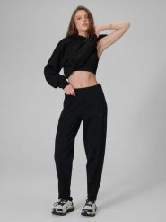 4F Spodnie dresowe damskie - czarne XL. Czarne spodnie dresowe damskie 4F, bez wzorów, z dresówki. Za 159.99 zł.