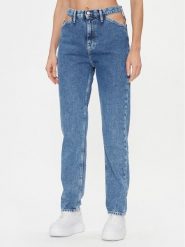 Calvin Klein Jeans Jeansy Authentic Slim Straight Cut Out J20J222433 Niebieski Slim Fit. Niebieskie jeansy damskie Calvin Klein Jeans, bez wzorów, z bawełny. Za 329.99 zł.