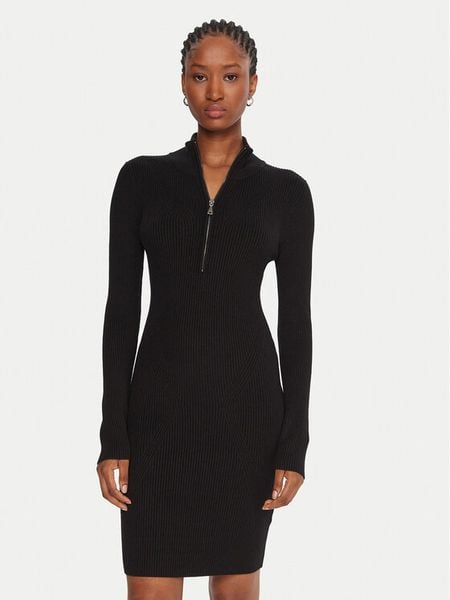 Guess Sukienka codzienna W5BK45 Z0572 Czarny Slim Fit. Czarne sukienki damskie Guess, na co dzień, l, z aplikacjami, z dzianiny, bez kołnierzyka, bez ramiączek, proste. Za 369.99 zł.