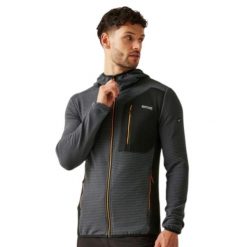 Bluza turystyczna polarowa męska Regatta Thompson. Szare bluzy sportowe męskie Regatta, m, bez wzorów, z polaru, bez kaptura, trekkingowe. Za 150.70 zł.