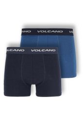 Bawełniane bokserki męskie, dwupak, U-BOXER. Niebieskie bokserki męskie Volcano, bez wzorów, z bawełny. Za 69.99 zł.