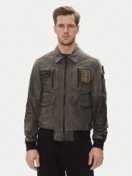 Aeronautica Militare Kurtka skórzana 251PN5047PL00300 Szary Regular Fit. Szare kurtki męskie Aeronautica Militare, m, bez wzorów, ze skóry, bez kaptura. Za 3,419.00 zł.