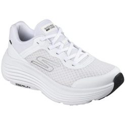 Buty sportowe damskie Skechers Max Cushioning Endea. Białe obuwie sportowe damskie Skechers, bez wzorów, bez zapięcia, na fitness i siłownię. Za 359.99 zł.