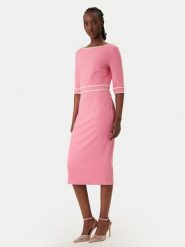 Rinascimento Sukienka koktajlowa CFC0127991003 Różowy Slim Fit. Czerwone sukienki damskie Rinascimento, m, bez wzorów, z syntetyku, wizytowe, bez kołnierzyka, bez ramiączek. Za 499.99 zł.