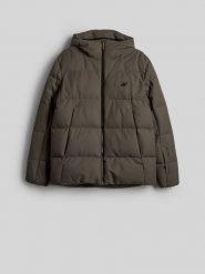 4F Kurtka zimowa membrana 5000 męska - khaki M. Brązowe kurtki męskie 4F, na zimę, m, bez wzorów, klasyczne, bez kaptura. Za 499.99 zł.