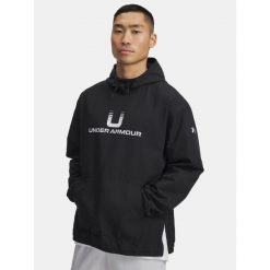 Męska bluza nierozpinana z kapturem Under Armour UA Unstoppable Wvn Hoodie. Czarne bluzy męskie Under Armour, m, bez wzorów, sportowe, bez ramiączek, z kapturem. Za 349.99 zł.