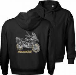 Topslang Bluza z kapturem motocyklowa z motocyklem na motor BMW GS 1250 Adventure męska czarna XL. Czarne bluzy sportowe męskie Topslang, m, bez wzorów, z kapturem. Za 189.90 zł.