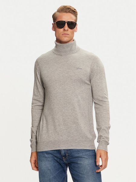 Guess Golf Ebenezer M4BR05 Z3H82 Szary Regular Fit. Szare swetry męskie Guess, m, z aplikacjami, z syntetyku, bez kołnierzyka, bez ramiączek. Za 219.99 zł.