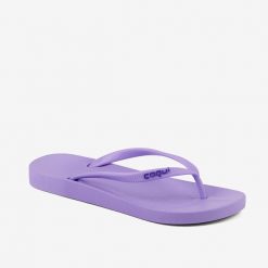 Damskie klapki Coqui. Fioletowe klapki damskie Coqui, bez wzorów, z materiału, sportowe, bez obcasa, bez zapięcia. Za 130.99 zł.