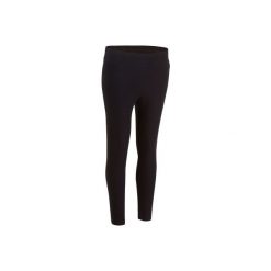 Legginsy slim Gym & Pilates FIT+ 500 damskie. Czarne legginsy damskie DOMYOS, bez wzorów, z bawełny. W wyprzedaży za 19.99 zł.
