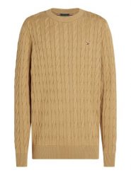 Tommy Hilfiger sweter Mężczyźni drobna dzianina brązowy, M. Brązowe swetry męskie Tommy Hilfiger, m, bez wzorów, z bawełny, bez kołnierzyka, bez ramiączek. Za 569.95 zł.