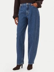 HUGO Jeansy Gimine 50563510 Granatowy Wide Leg. Niebieskie jeansy damskie Hugo, bez wzorów, z bawełny. Za 794.99 zł.