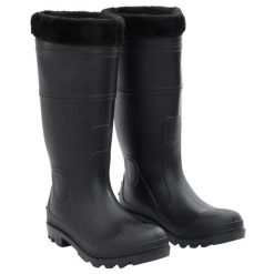 Kalosze VidaXL PVC z wyjmowanymi skarpetami rozmiar 41 czarne. Czarne kalosze damskie vidaXL, bez wzorów, z materiału, przed kolano, bez zapięcia. Za 135.50 zł.