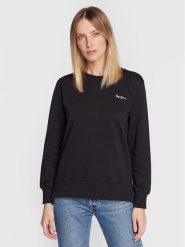 Pepe Jeans Bluza Calista PL581189 Czarny Regular Fit. Czarne bluzy damskie Pepe Jeans, l, bez wzorów, z bawełny, bez ramiączek, bez kaptura. Za 279.99 zł.