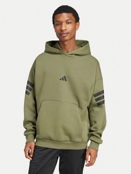 Adidas Bluza Future Icons 3-Stripes JD4856 Zielony Regular Fit. Zielone bluzy męskie Adidas, m, bez wzorów, z bawełny, bez ramiączek, bez kaptura. Za 209.99 zł.