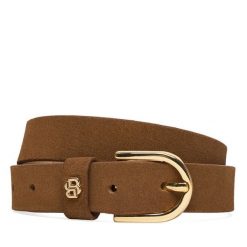 Pasek BOSS. Brązowe paski damskie Boss, bez wzorów. Za 379.99 zł.