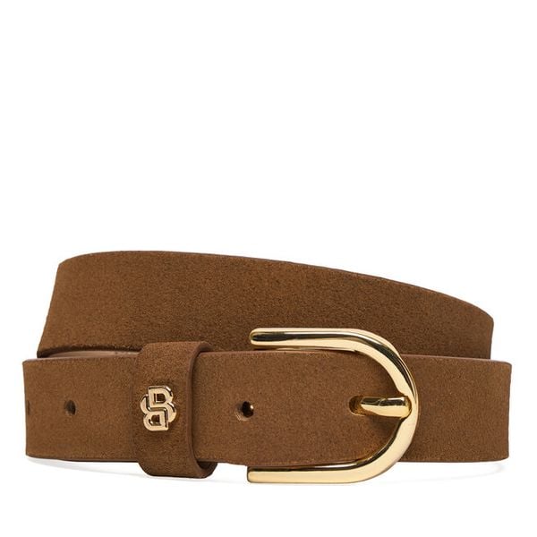 Pasek BOSS. Brązowe paski damskie Boss, bez wzorów. Za 379.99 zł.