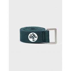 Pasek do jogi Manduka Unfold 182 cm – Ekologiczny, głęboki odcień niebieskiego. Niebieskie paski damskie Manduka, z bawełny, sportowe. Za 79.99 zł.
