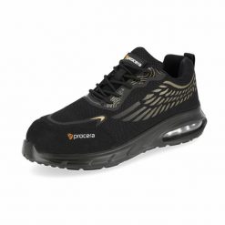 PROCERA Półbuty bezpieczne damskie sportowy design cholewka oddychających materiał włókienniczy podeszwa antypoślizgowa pianka EVA i guma TEXO-AIR WIN. Obuwie sportowe damskie PROCERA, bez wzorów, z gumy, bez zapięcia. Za 84.56 zł.