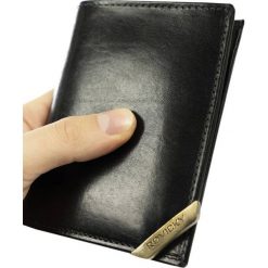 Portfel męski czarny Rovicky N484-RVTM-GL-6552 BL. Czarne portfele męskie ROVICKY, bez wzorów, ze skóry. Za 61.99 zł.
