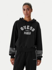 Guess Bluza V6RQ02 KCAY2 Czarny Regular Fit. Czarne bluzy damskie Guess, m, z aplikacjami, z syntetyku, bez ramiączek, bez kaptura. Za 479.99 zł.