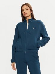 Guess Bluza V4BQ14 K7UW2 Niebieski Regular Fit. Niebieskie bluzy damskie Guess, l, z aplikacjami, z wiskozy, bez ramiączek, bez kaptura. Za 229.99 zł.