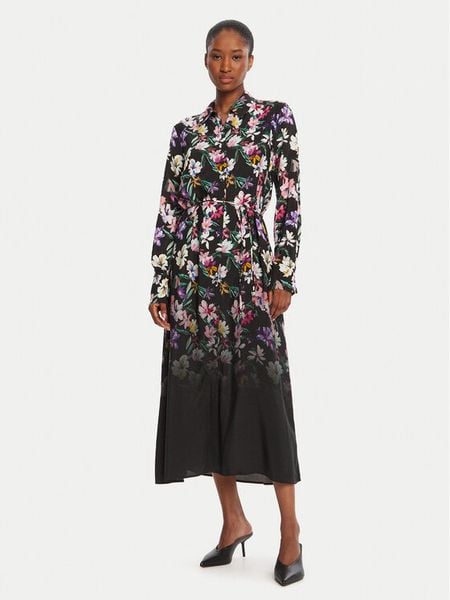 Desigual Sukienka koszulowa Camisero Acrilica 25WWVW11 Czarny Regular Fit. Czarne sukienki damskie Desigual, s, bez wzorów, z wiskozy, bez kołnierzyka, bez ramiączek, koszulowe. Za 519.99 zł.