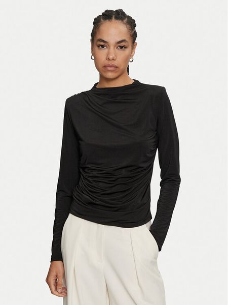 ACCESS FASHION Bluzka 44-2035-310 Czarny Slim Fit. Czarne bluzki damskie ACCESS FASHION, s, bez wzorów, z syntetyku, bez kołnierzyka, bez ramiączek. Za 159.99 zł.