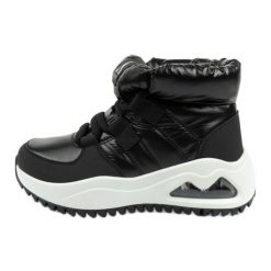 Śniegowce Damskie Skechers Uno 177559/BLK czarne. Czarne śniegowce damskie z gumy, przed kolano, bez zapięcia. Za 466.73 zł.