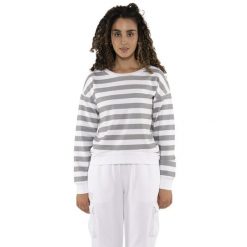 Bluza z bawełna z ściągacze na co dzień na siłownię. Szare bluzy damskie LEONE 1947 APPAREL, bez wzorów, z bawełny, sportowe, bez ramiączek, bez kaptura. W wyprzedaży za 112.15 zł.