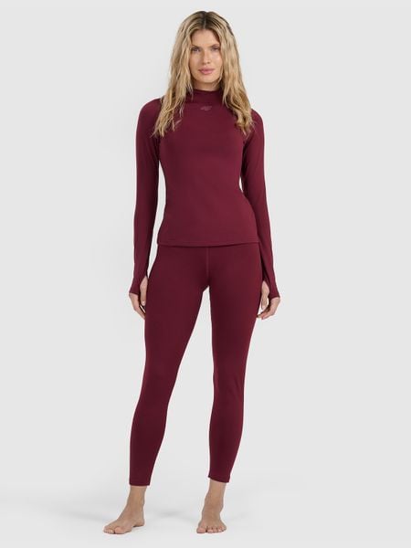 4F Bielizna termiczna ocieplana (dół) damska - burgundowa L. Czerwona bielizna sportowa damska 4F, l, bez wzorów, z polaru. Za 119.99 zł.