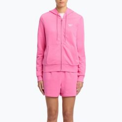 Bluza damska Under Armour Rival Fleece Piped HZ Hoodie. Czerwone bluzy damskie Reebok, bez wzorów, bez ramiączek, bez kaptura. Za 179.99 zł.