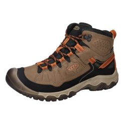 Buty trekkingowe TARGHEE IV MID WP M Keen. Brązowe trekkingi męskie Keen, z materiału, bez zapięcia. Za 783.00 zł.