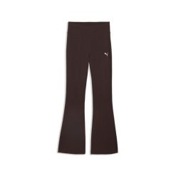 Damskie rozkloszowane legginsy Essentials z wysokim stanem PUMA. Brązowe legginsy damskie Puma, bez wzorów, z bawełny. Za 129.00 zł.