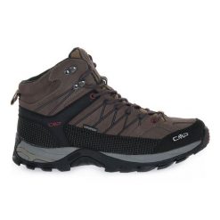 Buty trekkingowe CMP Rigel Waterproof. Brązowe buty zimowe męskie CMP, bez wzorów, bez obcasa, bez zapięcia. Za 383.99 zł.