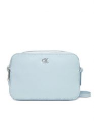 Calvin Klein Torebka Ck Camera Bag LV04F3173G Błękitny. Niebieskie listonoszki damskie Calvin Klein, bez wzorów, ze skóry, bez dodatków. Za 369.99 zł.