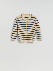 Sweter z wiskozą - wielobarwny. Swetry nierozpinane damskie Reserved, l, bez wzorów, z dzianiny, bez kołnierzyka, bez ramiączek. Za 169.99 zł.