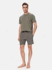 HUGO Piżama Aaron 50556777 Zielony ciemny Regular Fit. Zielone piżamy męskie Hugo, l, bez wzorów, z bawełny, bez kołnierzyka, bez ramiączek. Za 499.99 zł.