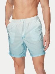 Guess Szorty kąpielowe F6GT19 WN172 Turkusowy Regular Fit. Niebieskie kąpielówki męskie Guess, m, z aplikacjami, z poliamidu. Za 299.99 zł.