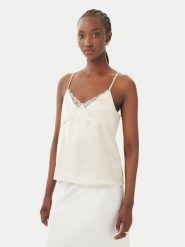 ONLY Top Faraya 15380254 Beżowy Regular Fit. Brązowe topy damskie ONLY, xl, bez wzorów, z syntetyku, bez kołnierzyka, bez ramiączek. Za 99.99 zł.