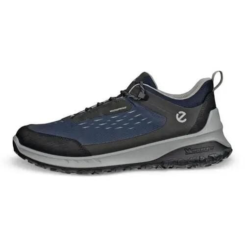 Buty trekkingowe męskie Ecco ULT-TRN WP. Niebieskie trekkingi męskie ecco, z materiału, bez zapięcia. Za 795.00 zł.