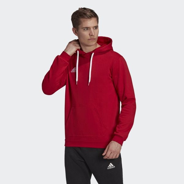 Bluza do piłki nożnej męska Adidas Entrada 22. Czerwone bluzy męskie Adidas, m, bez wzorów, z bawełny, sportowe, bez ramiączek, bez kaptura. Za 129.00 zł.